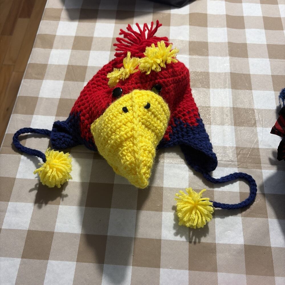 Crochet Jayhawk Toddler Or Small Kids Beanie